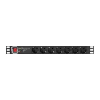 Lanberg 1U 16A 7x Schuko 19-inch Rack Power Strip 2m Black…