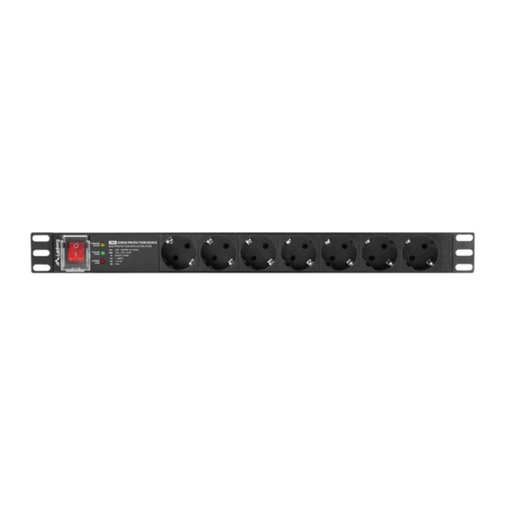 Lanberg 1U 16A 7x Schuko 19-inch Rack Power Strip 2m Black…