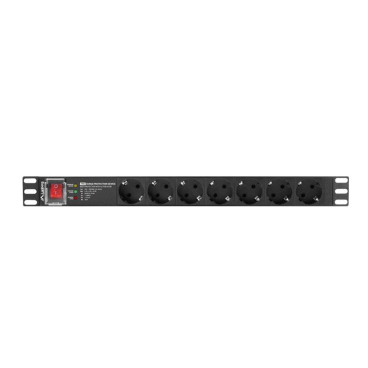 Lanberg 1U 16A 7x Schuko 19-inch Rack Power Strip 2m Black…