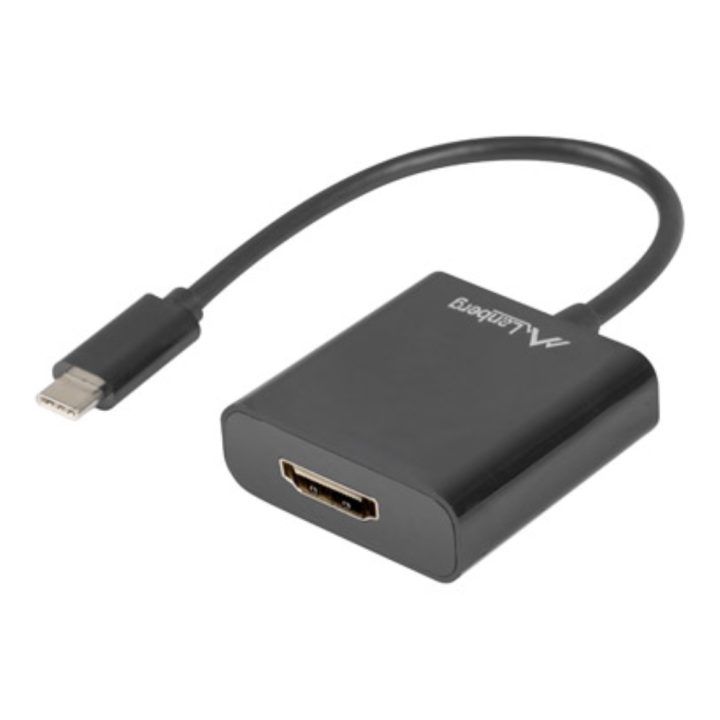 Lanberg USB-C Male 3.1 to HDMI Female Adapter 15cm DisplayPort Alt…