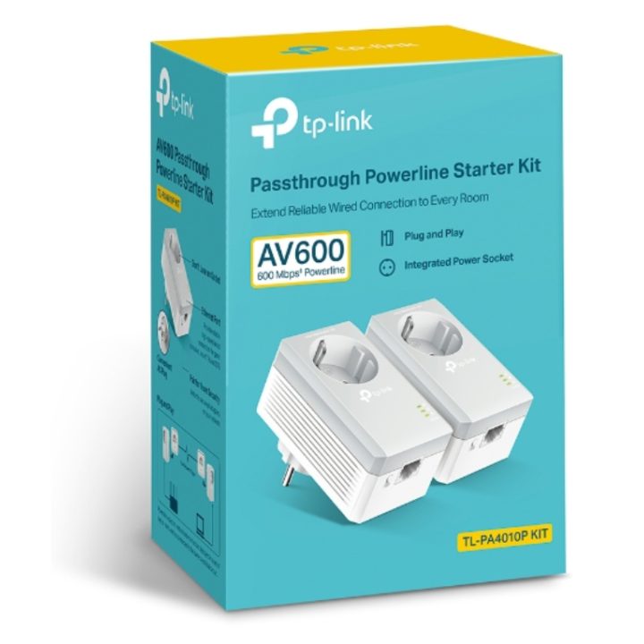 TP-Link TL-PA4010P KIT V5 adaptador de rede PowerLine 600 Mbit/s…