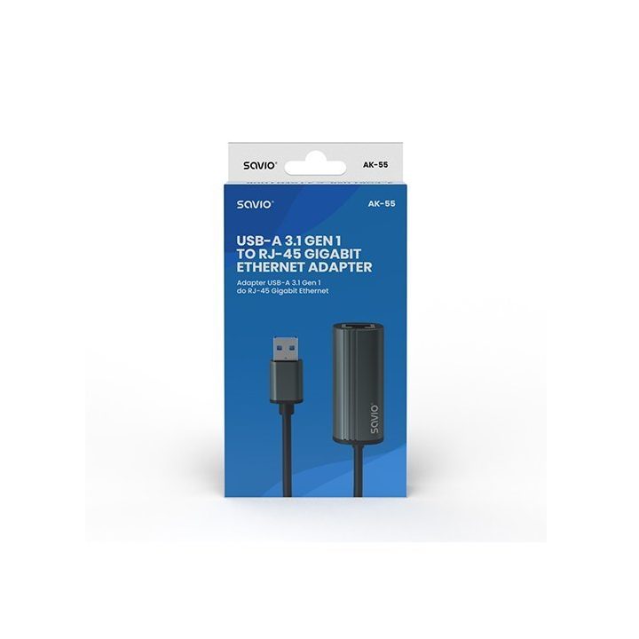 Adaptador USB a Ethernet RJ45 Savio AK-55 (SAVAK-55)