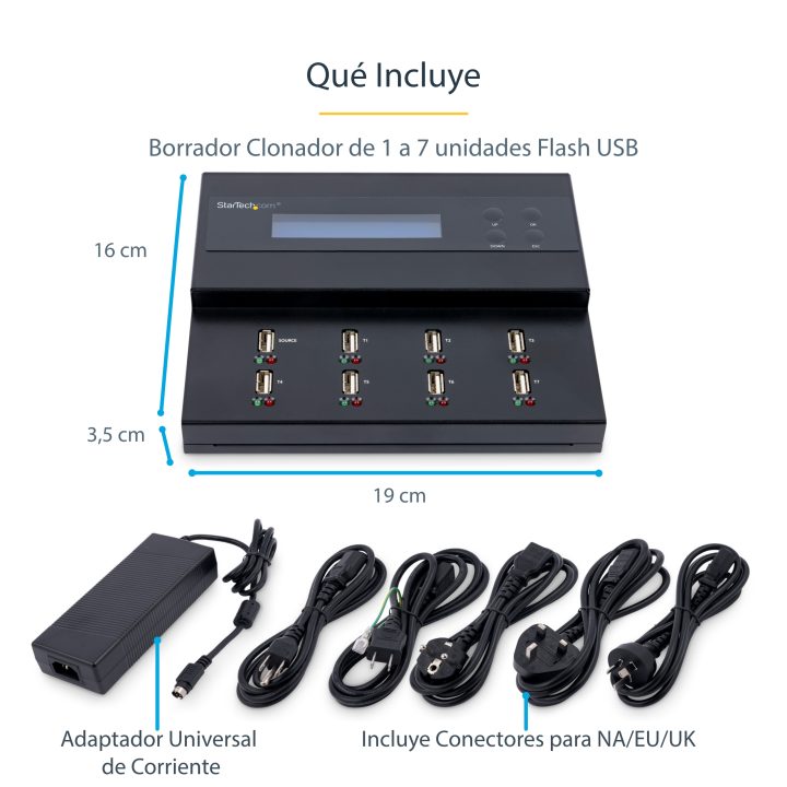 StarTech.com Clonador Autónomo 1:7 para Memórias USB - Copiador de…