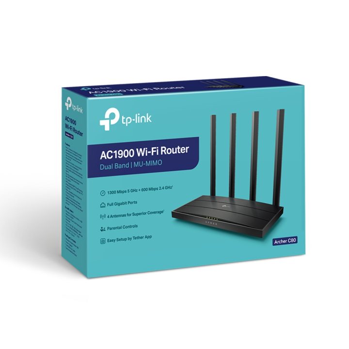Router TP-Link Archer C80 Gigabit Ethernet sem fios de banda dupla…
