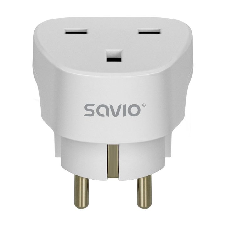 Adaptador de viagem UK para Espanha Savio AP-02 (SAVAP-02)