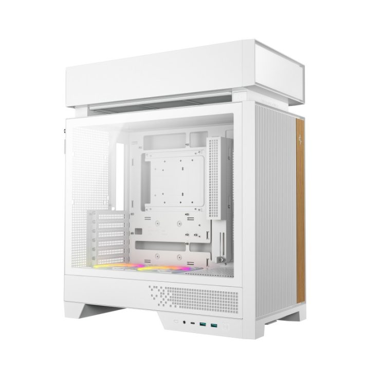 Gabinete de PC gaming Deepcool CL660 ATX ARGB vidro temperado branco…