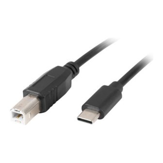 Cabo USB Lanberg USB-C para USB-B 2.0 com ferrite 3m preto…