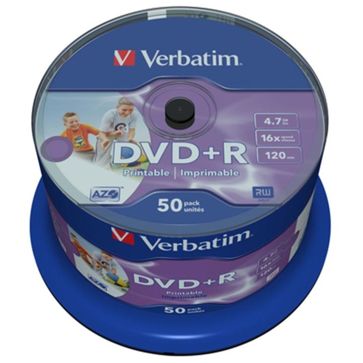 Verbatim DVD+R Wide Inkjet Printable No ID Brand 4,7 GB 50 unidade(s)