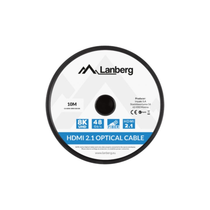 Lanberg CA-HDMI-30FB-0100-BK HDMI Cable 10 m HDMI Type A (Standard)…