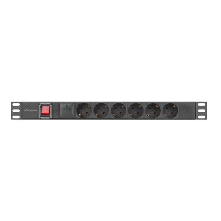 Lanberg PDU-06F-0200-BK Power Distribution Unit (PDU) 6 AC Outlets 1U…