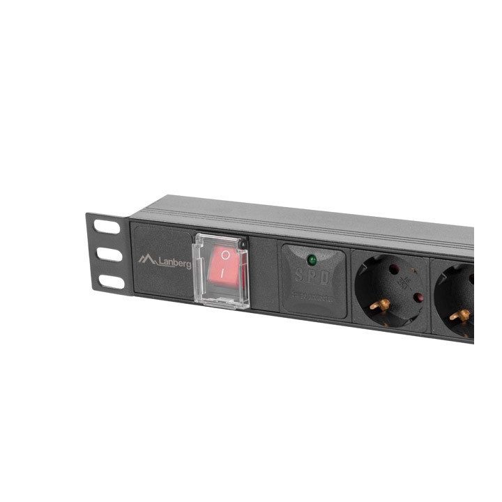 Lanberg PDU-06F-0200-BK Power Distribution Unit (PDU) 6 AC Outlets 1U…