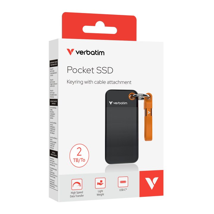 Verbatim Pocket SSD 2 TB USB Tipo C 3.2 Gen 2 (3.1 Gen 2) Preto…