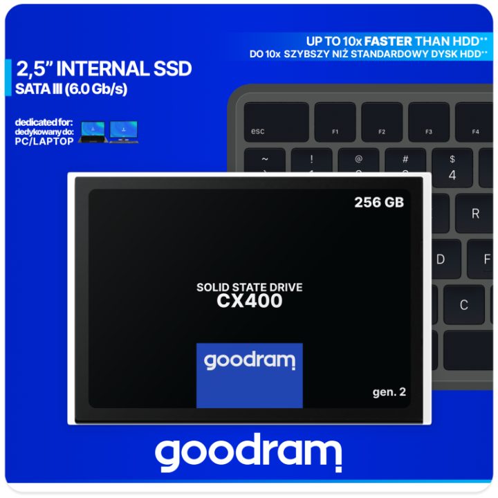 Goodram CX400 gen.2 256 GB 2.5" Serial ATA III 3D TLC NAND