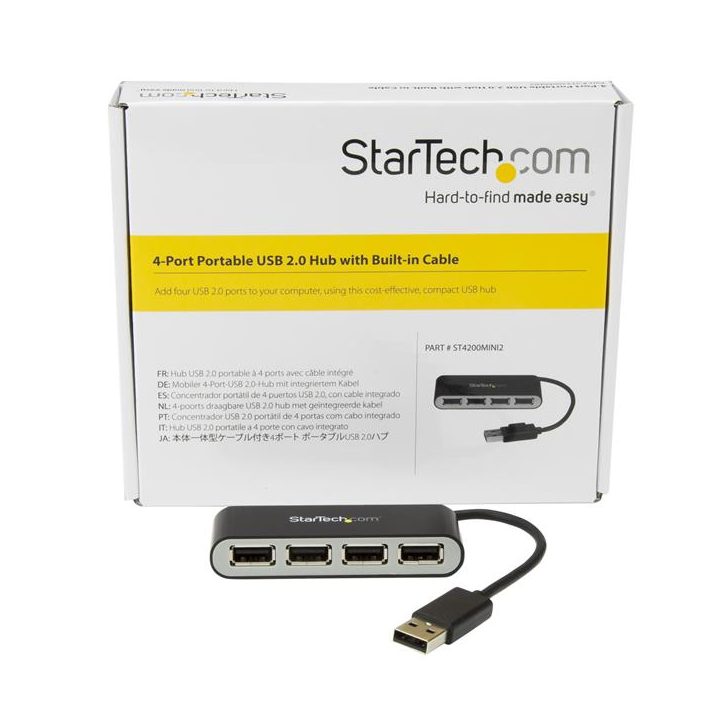 StarTech.com Concentrador Ladrón USB 2.0 de 4 Puertos con Cable…