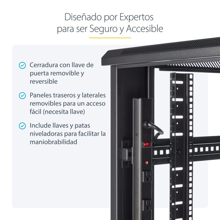 StarTech.com Armário de Rack de Equipamentos de 4 Colunas 42U -…