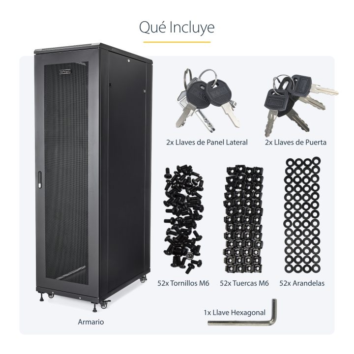 StarTech.com 4-Post Rack Cabinet 42U - 36in Depth - 19-Inch Rack…