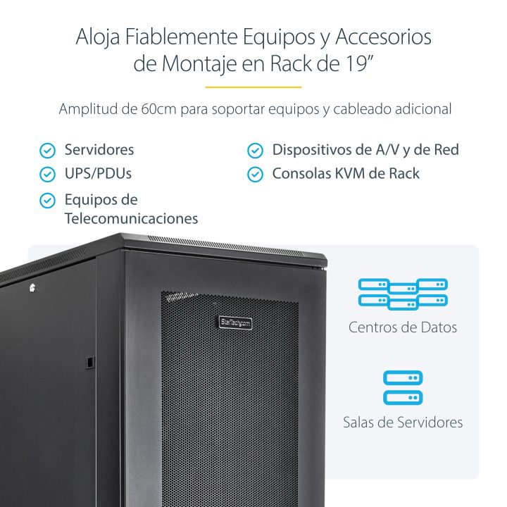 StarTech.com 4-Post Rack Cabinet 42U - 36in Depth - 19-Inch Rack…