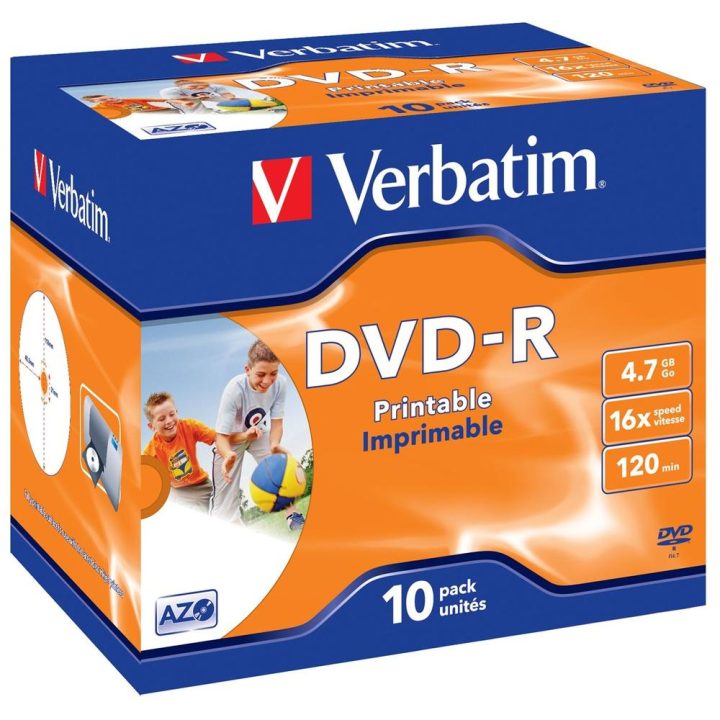 Verbatim DVD-R 4.7GB 16x caixa de 10UDS imprimível (43521)