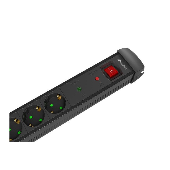 Lanberg SP1 Power Strip 5 Schuko Outlets Protection up to 2500W Black…