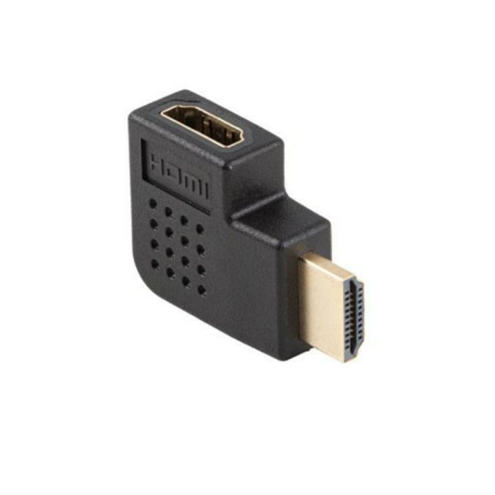 Adaptador HDMI 4K Lanberg macho-hembra angulo izquierda (AD-HDMI-05)