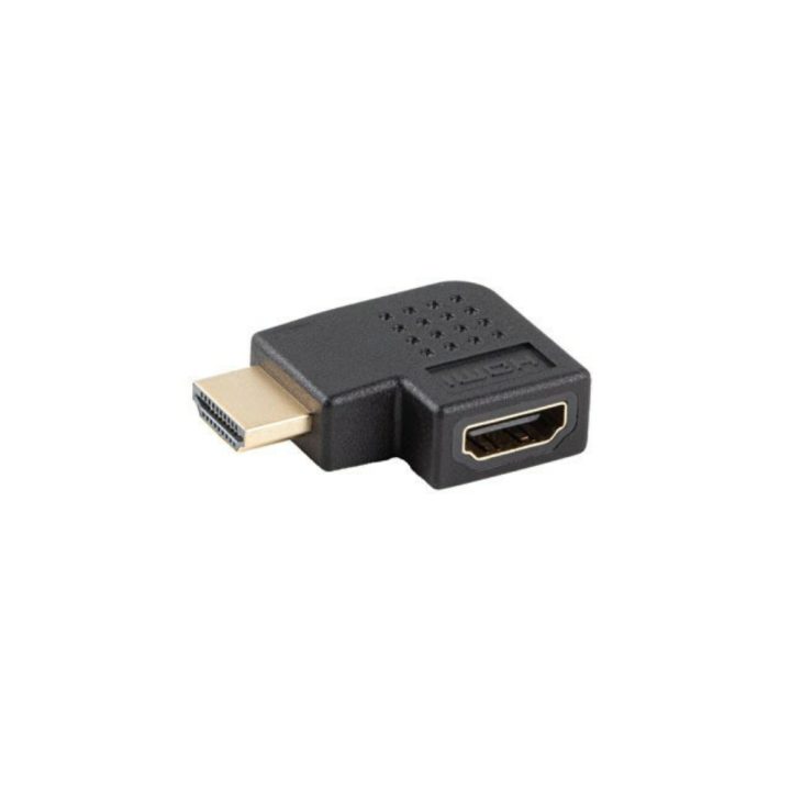 Adaptador HDMI 4K Lanberg macho-hembra angulo izquierda (AD-HDMI-05)