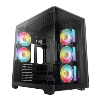 Gabinete de PC gaming Deepcool CG590U5F ATX ARGB vidro temperado…