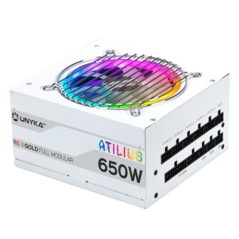 UNYKAch ATX Atilus RGB White 650W ATX Power Supply Unit 20+4 Pin ATX…