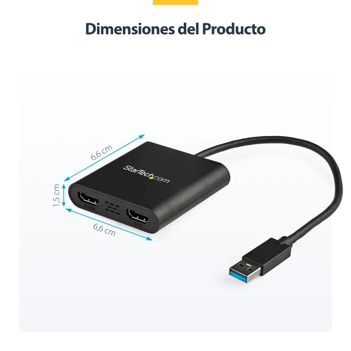 StarTech.com Adaptador USB 3.0 para HDMI Duplo - 4K 30Hz