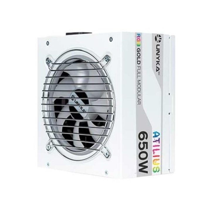 UNYKAch ATX Atilus RGB White 650W fonte de alimentação 20+4 pinos ATX…
