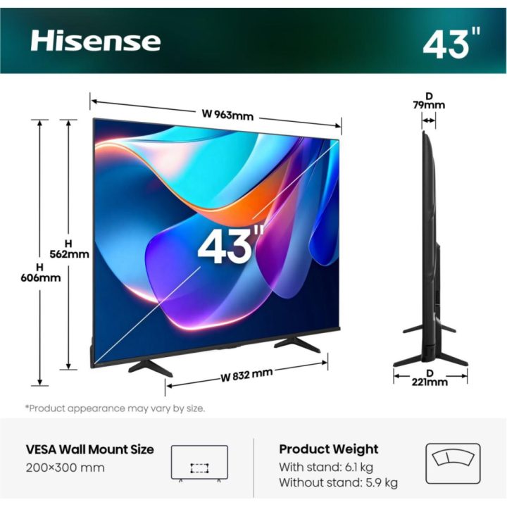 Hisense 43A6S 43" 4K Smart TV