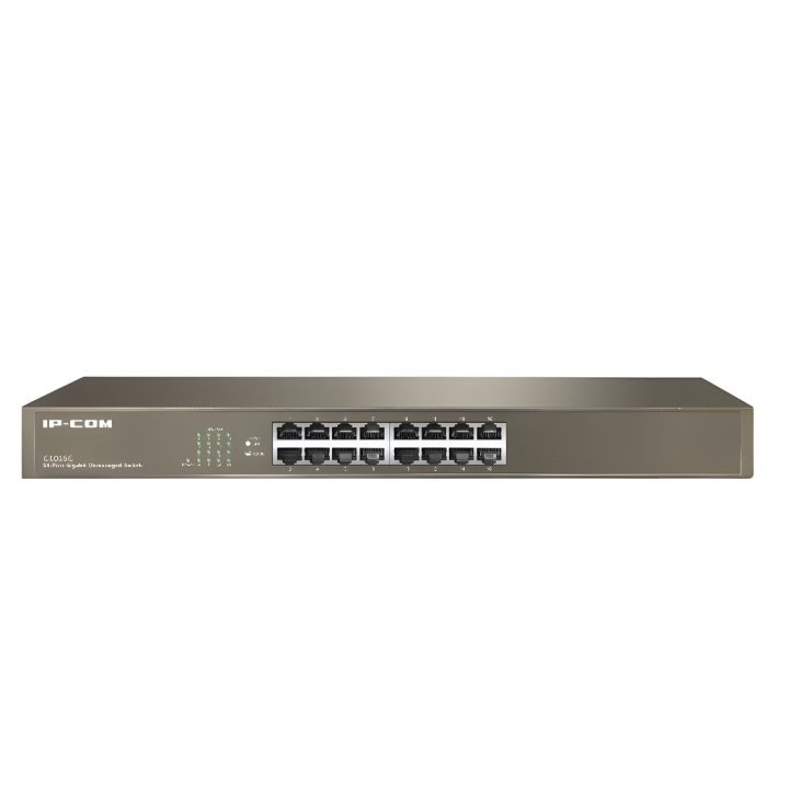 IP-COM Networks G1016G Unmanaged L2 Gigabit Ethernet (10-100-1000) 1U…