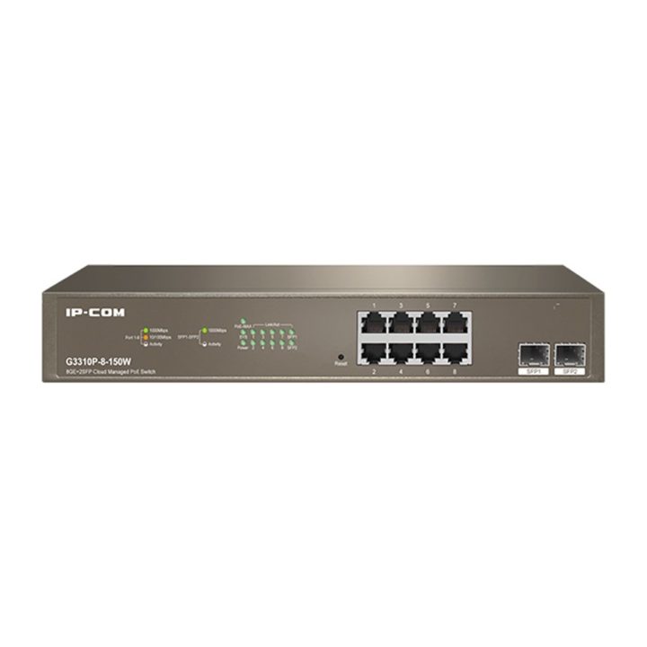 Switch 10 portas IP-com 8 portas Gigabit Ethernet 2 portas SFP…