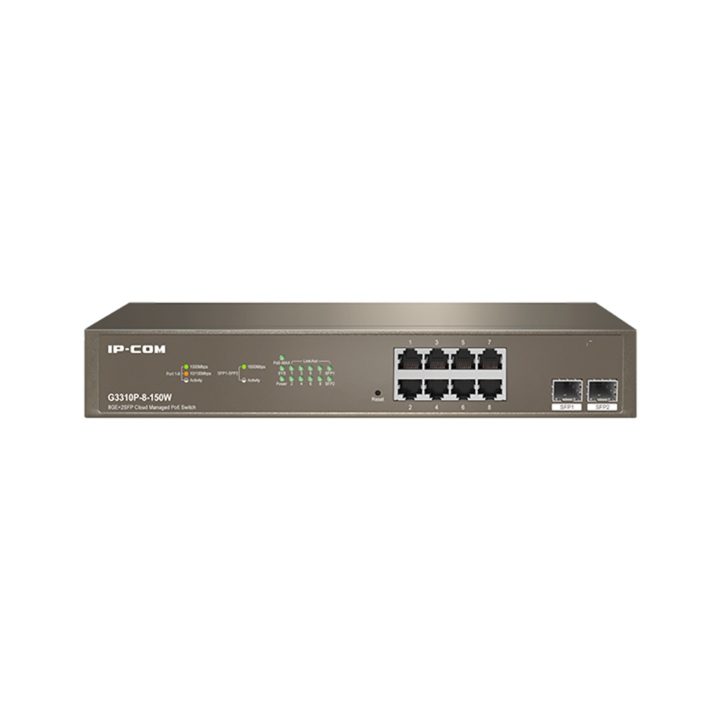 Switch 10 portas IP-com 8 portas Gigabit Ethernet 2 portas SFP…
