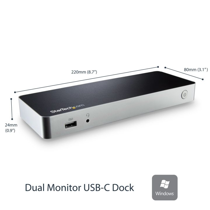 StarTech.com Estação de Acolhimento USB C para 2 Monitores - PD de 60…