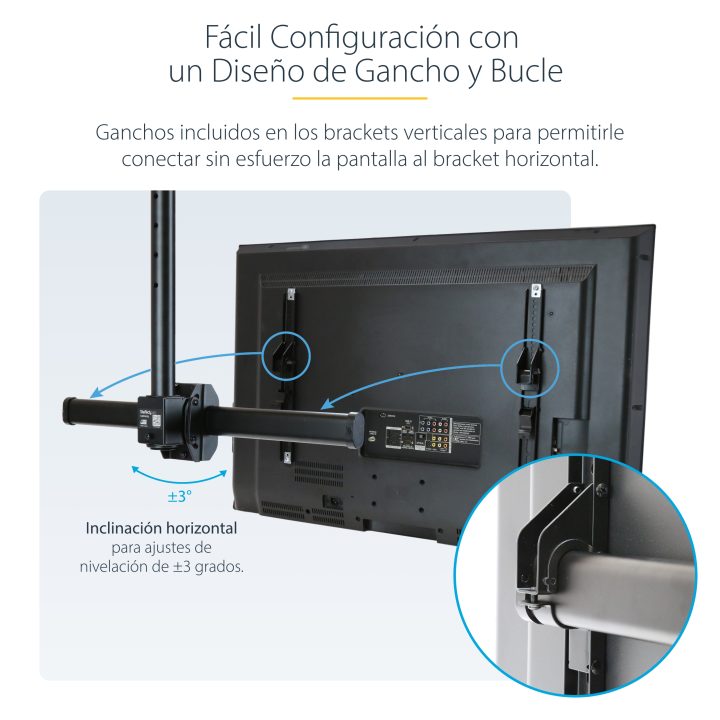 StarTech.com Ceiling TV Mount - Universal Drop Ceiling TV Mount with…