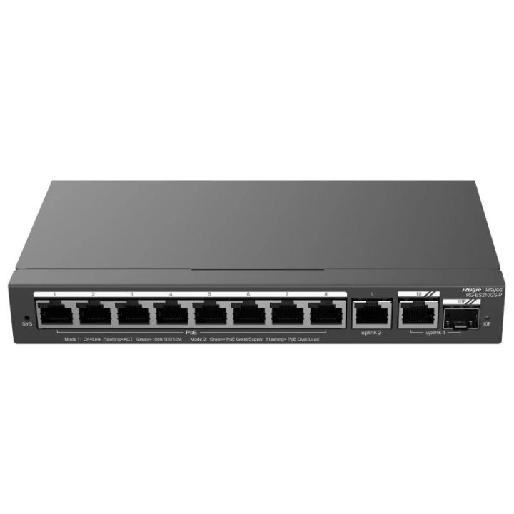 Ruijie Networks Reyee RG-ES210GS-P Switch 8xG 2xUpL 1xSFP C PoE 12
