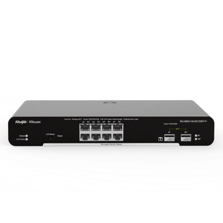 Ruijie Networks Reyee L2 Switch 8xGb PoE+ 2xSFP Slots Rack…