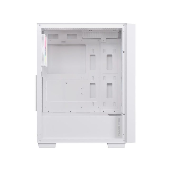 Gabinete de PC gaming Einarex P100 ATX RGB vidro temperado branco…