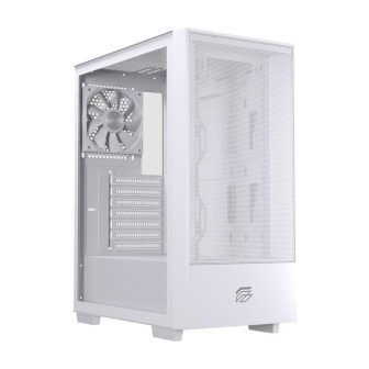 Gabinete de PC gaming Einarex P100 core ATX vidro temperado branco…