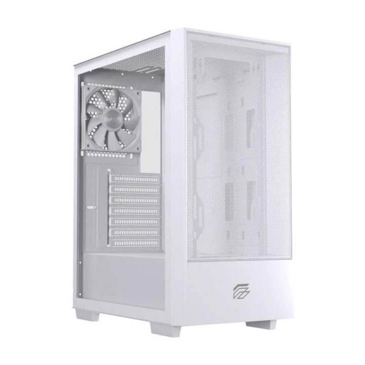 Einarex P100 Core ATX Gaming PC Case Tempered Glass White…