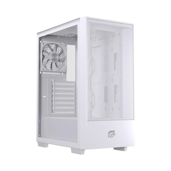 Gabinete de PC gaming Einarex P100 core ATX vidro temperado branco…