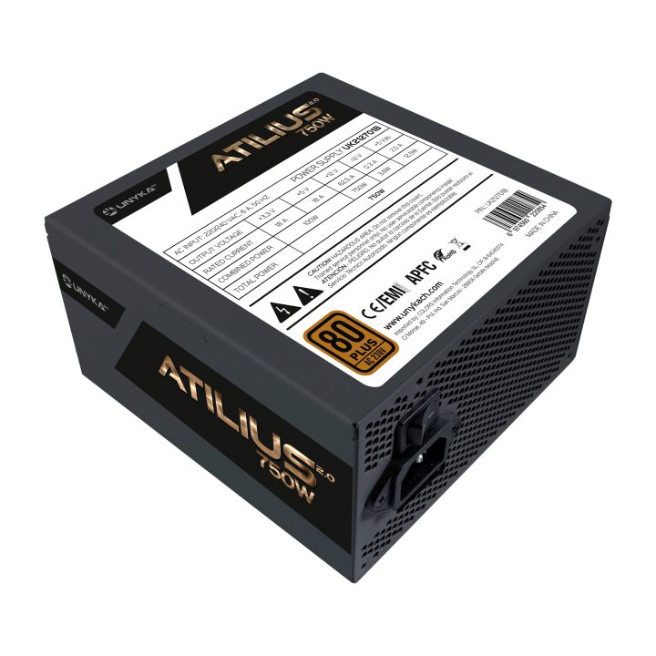 UNYKAch ATX Atilius 2.0 Black 750W 80+ Bronze unidade de fonte de…