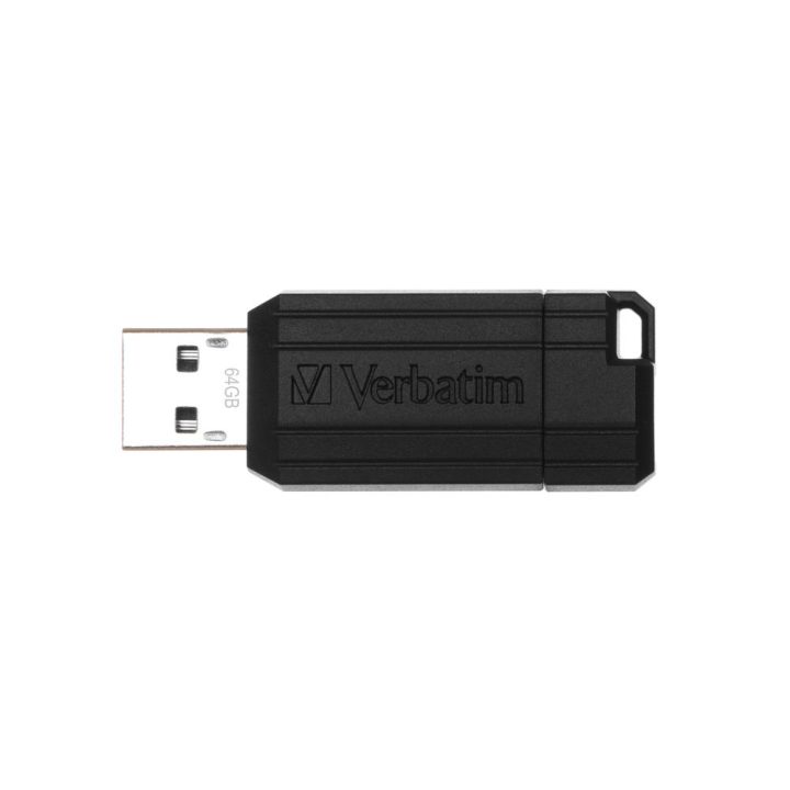 Verbatim Pinstripe 64GB USB 2.0 Flash Drive Black (49065)