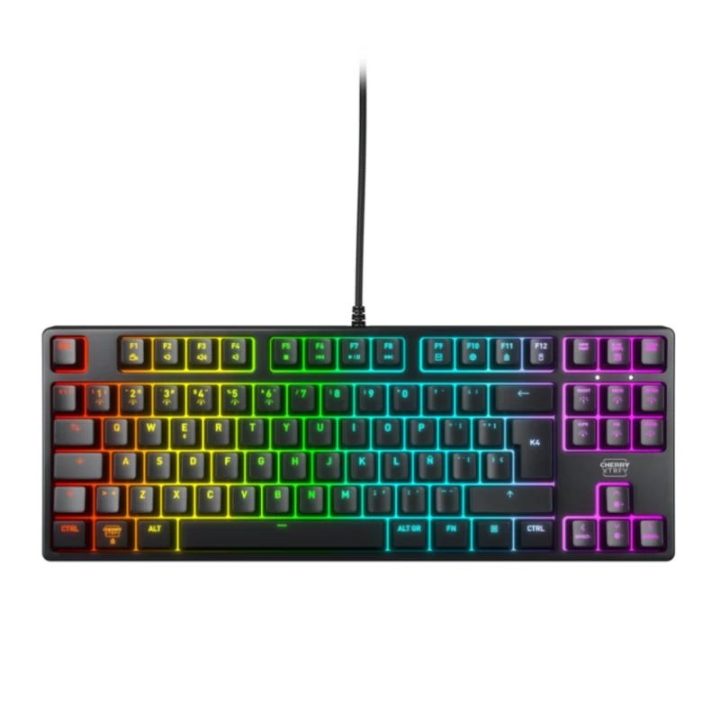 Teclado de jogo CHERRY K4V2 TKL USB AZERTY Francês Preto