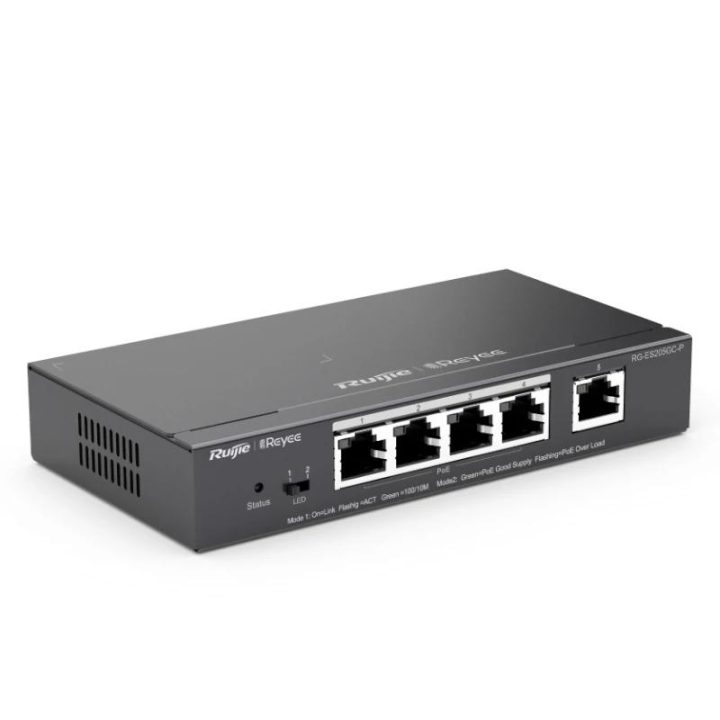 Ruijie Networks Reyee Switch 5xGb RJ45 (4 PoE/POE+) 54W Aço…
