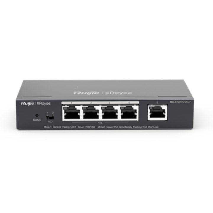 Ruijie Networks Reyee Switch 5xGb RJ45 (4 PoE/POE+) 54W Aço…