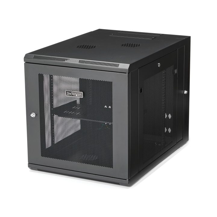 StarTech.com 12U 19" 4-Post Wall-Mount Server Rack with 1U Shelf -…