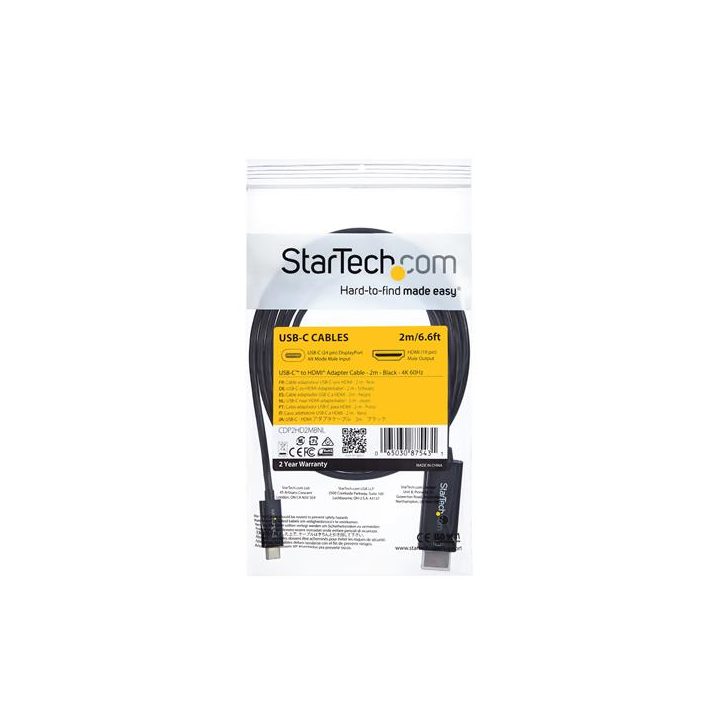 StarTech.com Cabo de 2m USB-C a HDMI - Adaptador de Vídeo USB Tipo C…