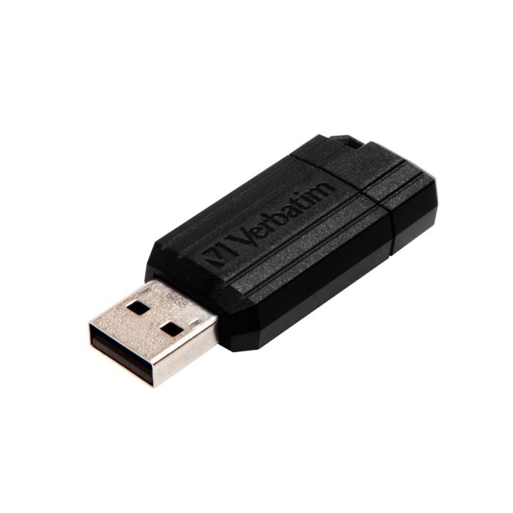 Verbatim Pinstripe 64GB USB 2.0 Flash Drive Black (49065)