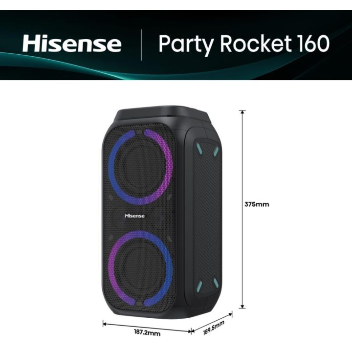 Hisense Party Rocket 160 Party Speaker Black 160 W